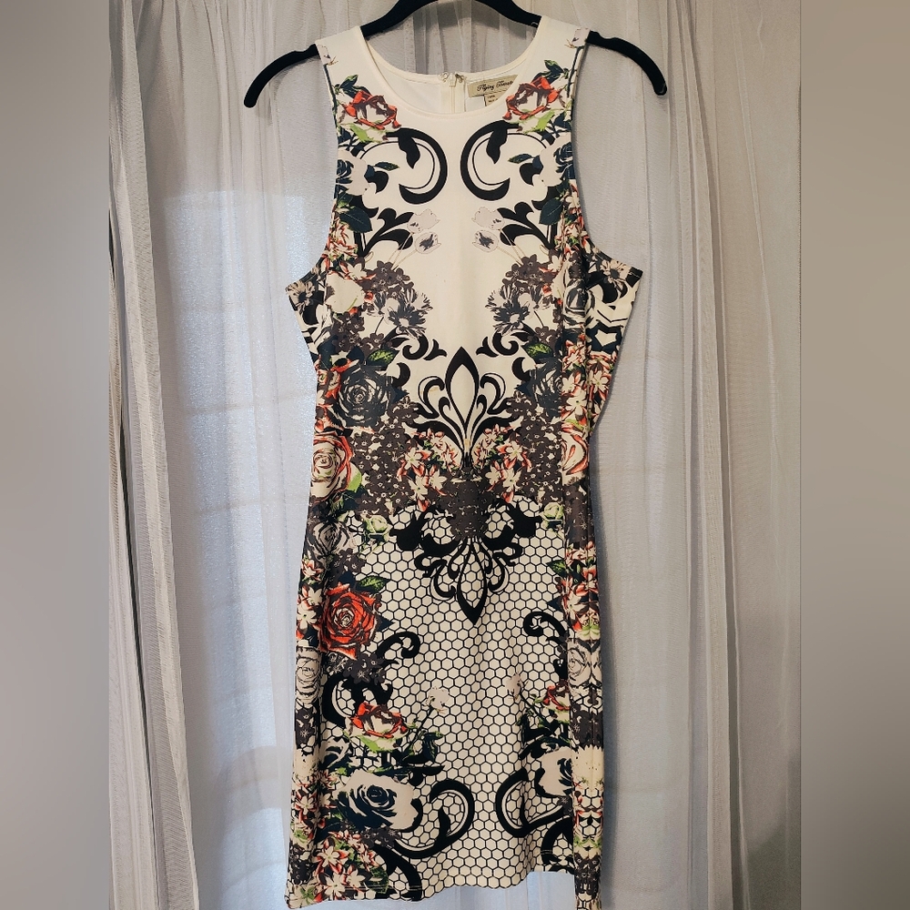 Flying Tomato Black and White Floral Midi Dress